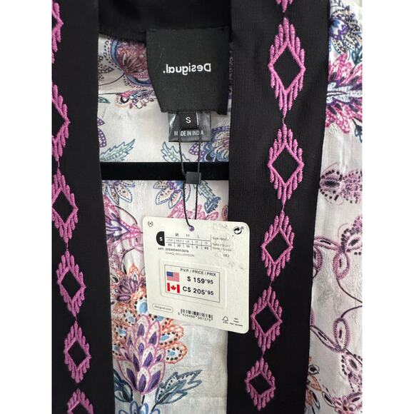 DESIGUAL NWT $159 Williamson Fringed Floral Kimono Top Size XS - Picture 12 of 12